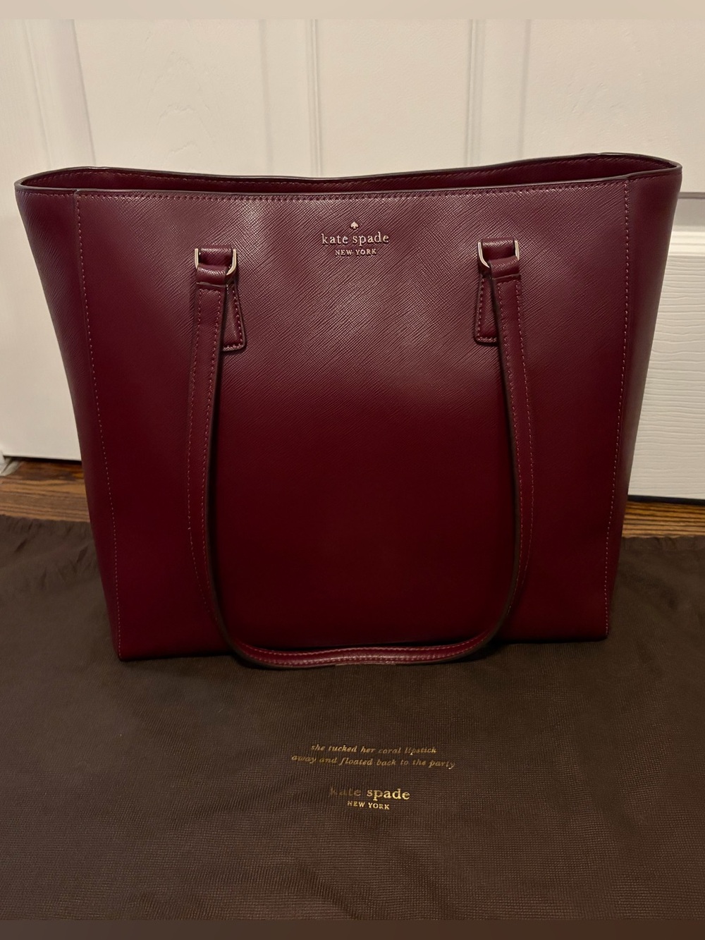 Kate Spade Perry Leather Laptop Tote + Dust Bag